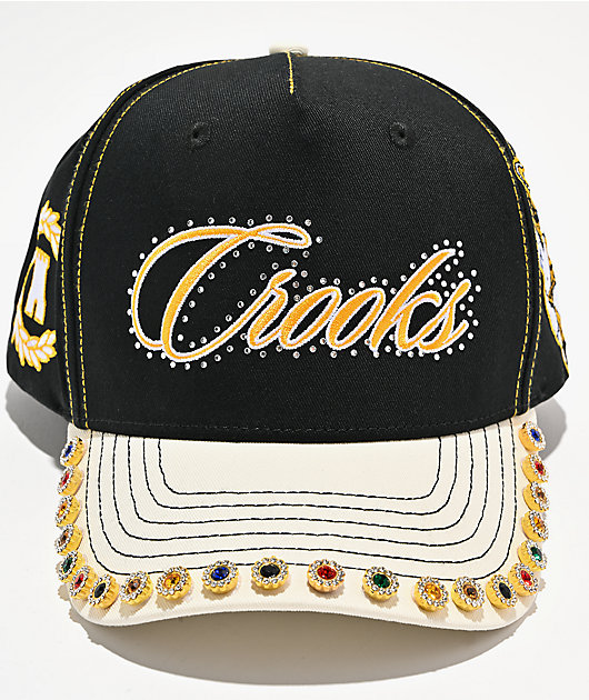Crooks & Castles Jeweled Black & White Snapback Hat