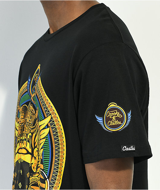Crooks & Castles King Tut Medusa camiseta negra