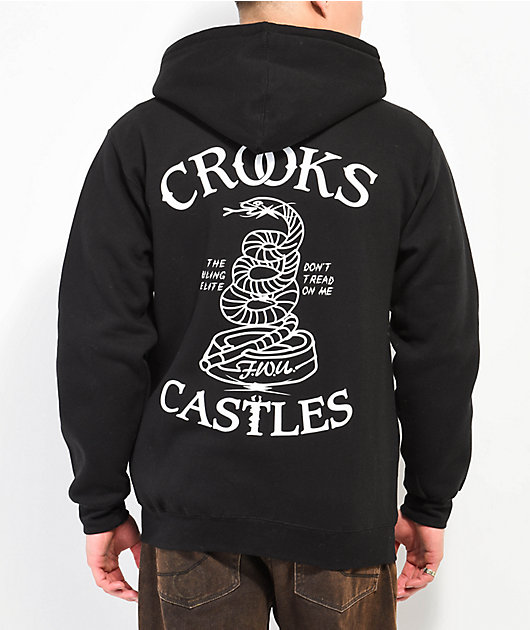 Crooks Castles Thread On Me Black Zip Hoodie Zumiez