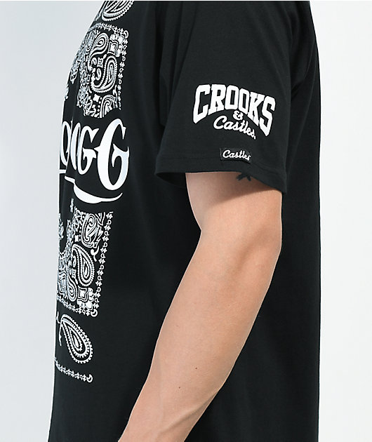 Crooks & Castles x Back On Death Row Bandana Black T-Shirt