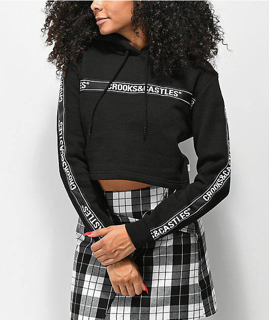 crooks and castles cropped hoodie