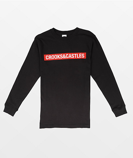 Crooks & Castles Box Logo Black Long Sleeve T-Shirt | Zumiez