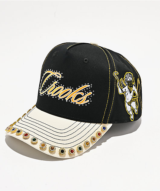 Crooks & Castles Jeweled Black & White Snapback Hat | Zumiez