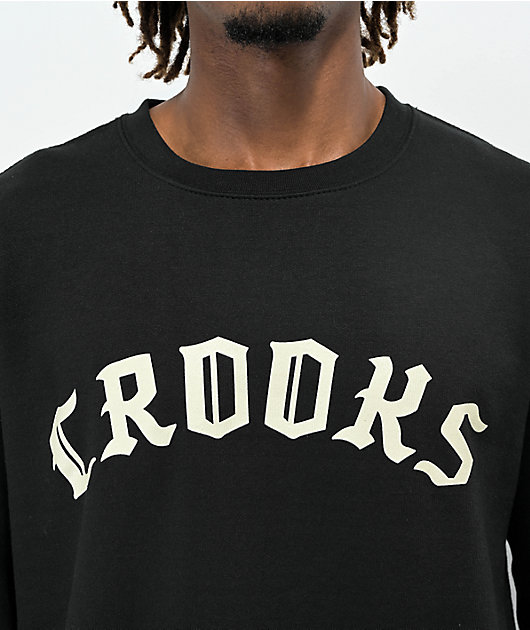 Crooks & Castles Varsity Black Crewneck Sweatshirt | Zumiez