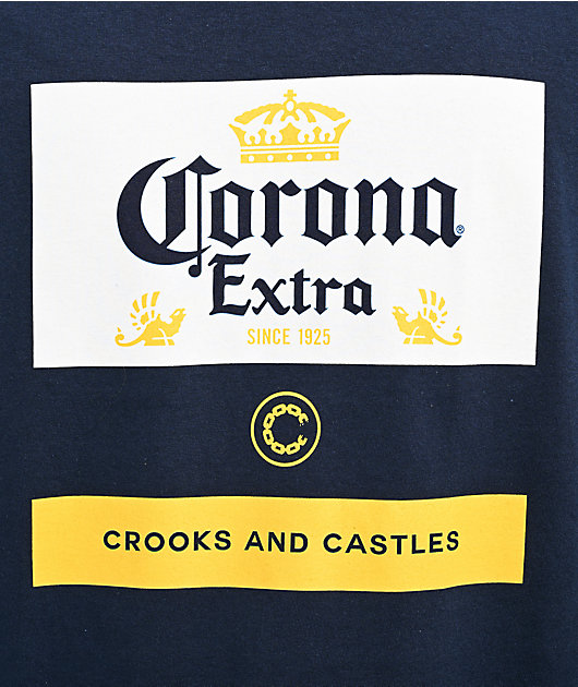 Crooks & Castles x Corona Klepto Navy T-Shirt | Zumiez