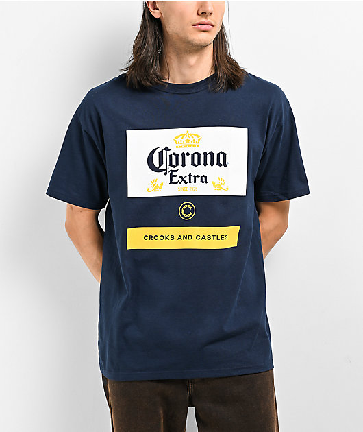 Crooks & Castles x Corona Klepto Navy T-Shirt | Zumiez