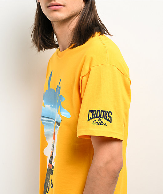 Crooks & Castles x Corona Medusa Vacation Yellow T-Shirt | Zumiez