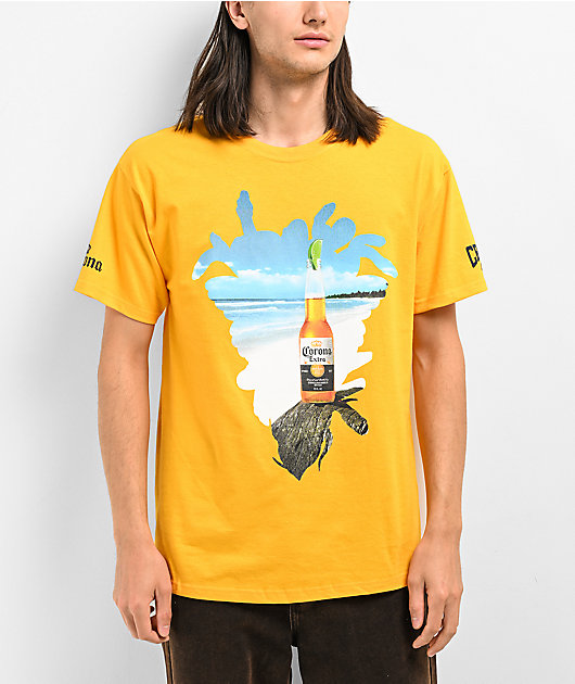 Crooks & Castles x Corona Medusa Vacation Yellow T-Shirt | Zumiez