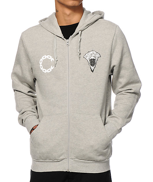 crooks and castles zip up hoodie