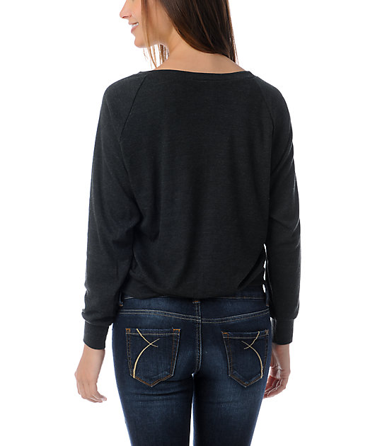 Crooks and Castles Luxe Charcoal Boyfriend Raglan Top | Zumiez