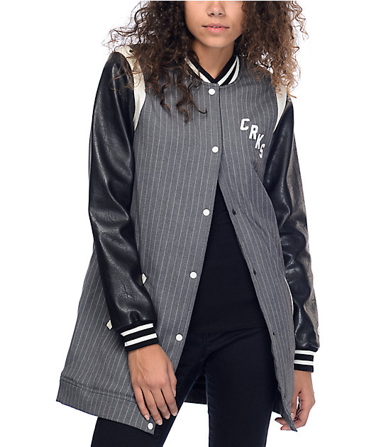 longline varsity jacket