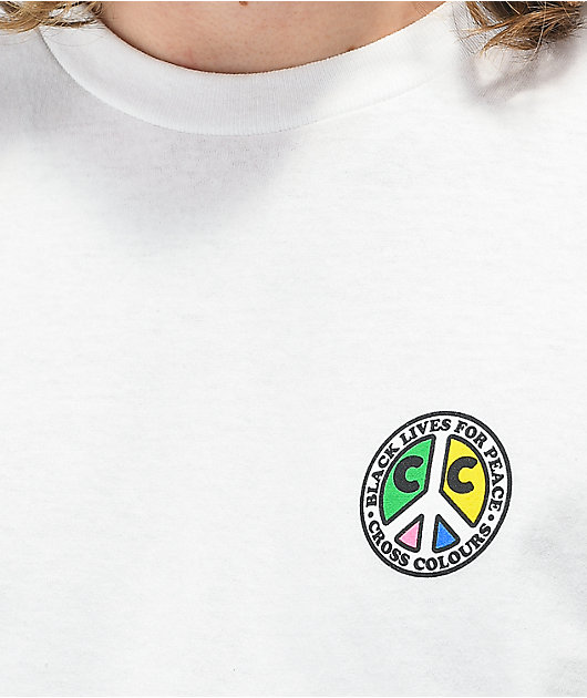 Cross Colours Black Lives For Peace White T-Shirt