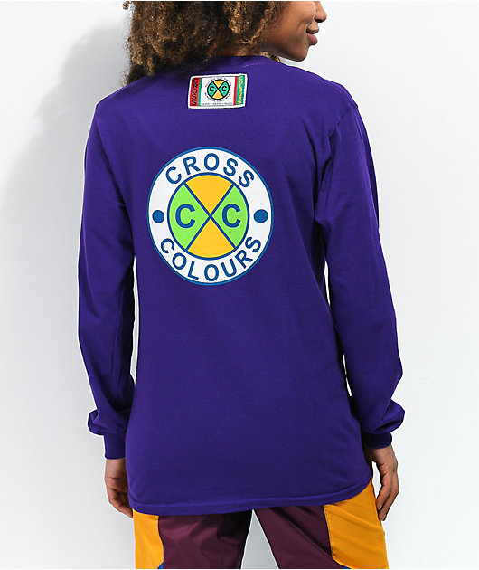 Cross Colours Circle Logo Recolor Purple Long Sleeve T-Shirt