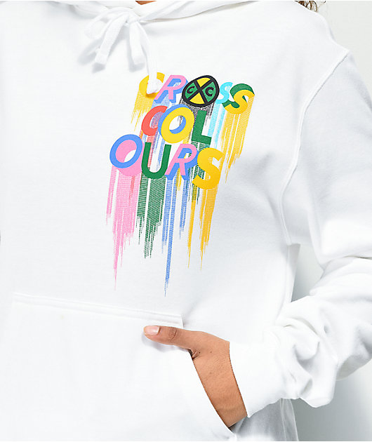 Cross Colours Color Drip White Hoodie