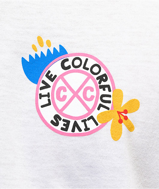 Cross Colours Live Colorful Lives White Long Sleeve T-Shirt