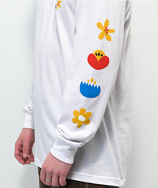 Cross Colours Live Colorful Lives White Long Sleeve T-Shirt