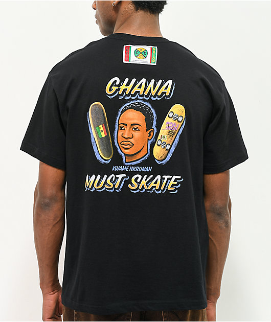Cross Colours x Skate Nation Ghana camiseta negra