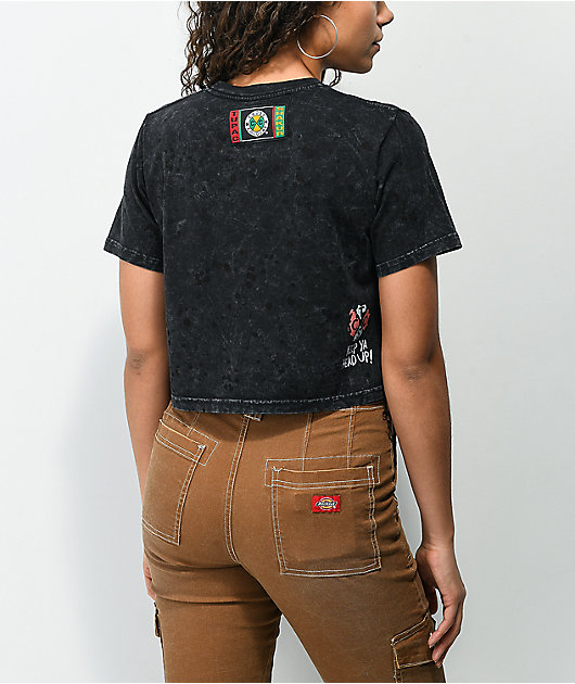 Cross Colours x Tupac Shakur Black Crop T-Shirt