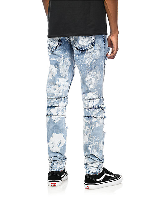 Crysp Denim Skywalker Biker Distressed Jeans