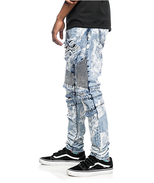 Crysp Denim Skywalker Biker Distressed Jeans