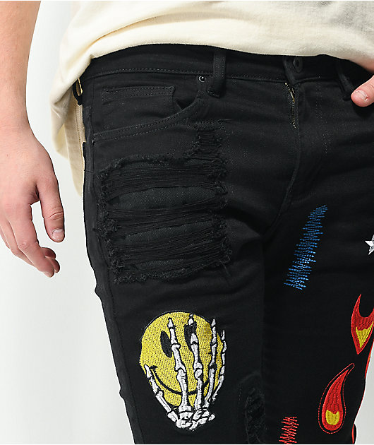 Crysp Hagan Patchwork Black Jeans
