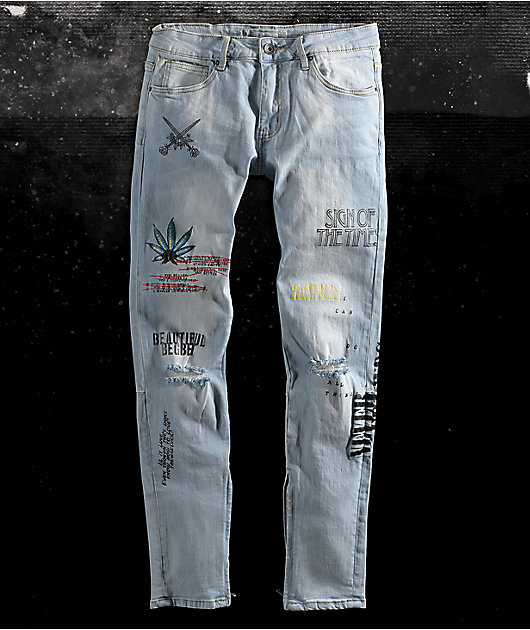 Crysp Pacific Scribbles Denim Jeans