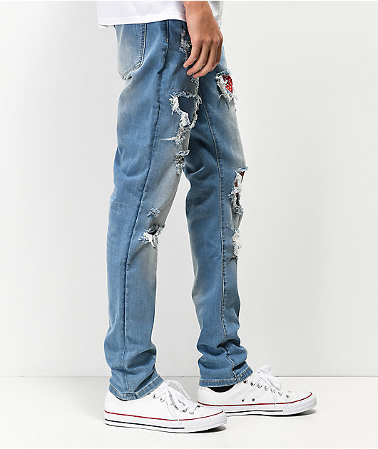 Crysp Serpens Polka Blue Tint Jeans