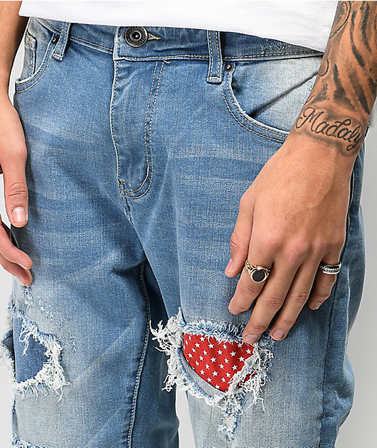 Crysp Serpens Polka Blue Tint Jeans