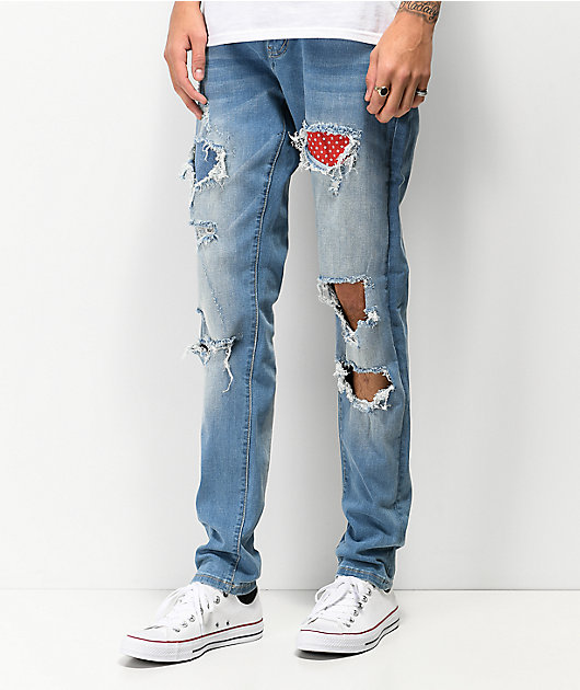 Crysp Serpens Polka Blue Tint Jeans