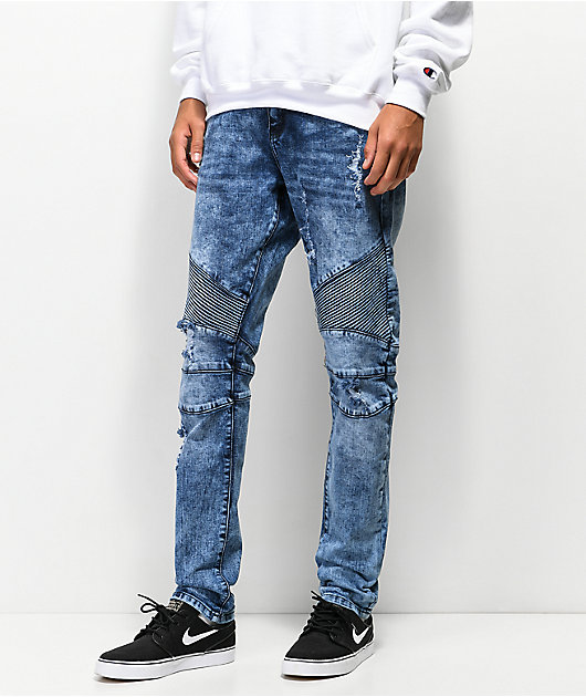 blue moto jeans