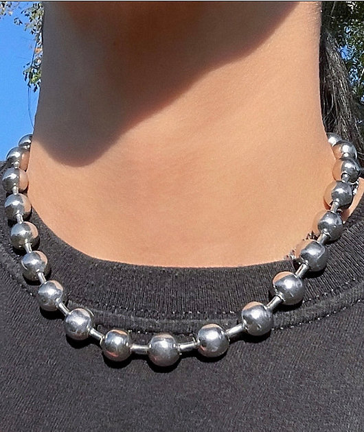 Cyberspace Shop Chunky Ball Silver Chain Necklace | Zumiez