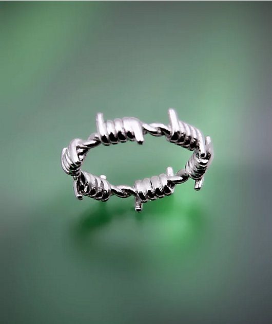 Cyberspace Shop Silver Barbed Wire Chain Ring | Zumiez