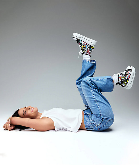 D'Amelio Footwear Eyekonn Graffiti High Top Platform Shoes