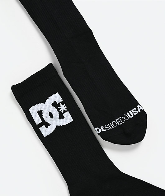 DC Big Star 3 Pack Black Crew Socks