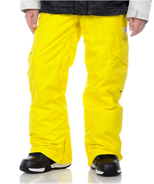 yellow snowboard pants