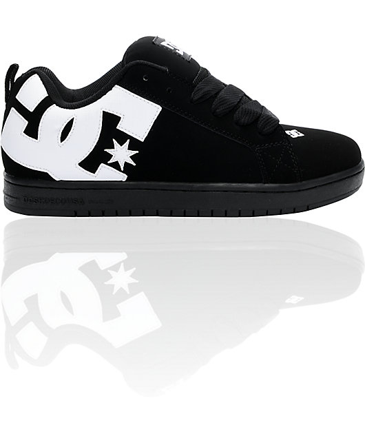 DC Court Graffik Black, White, &amp; Carbon Skate Shoes Zumiez