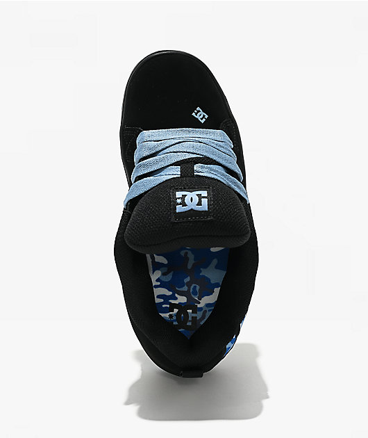 DC Court Graffik Black & Blue Camo Skate Shoes