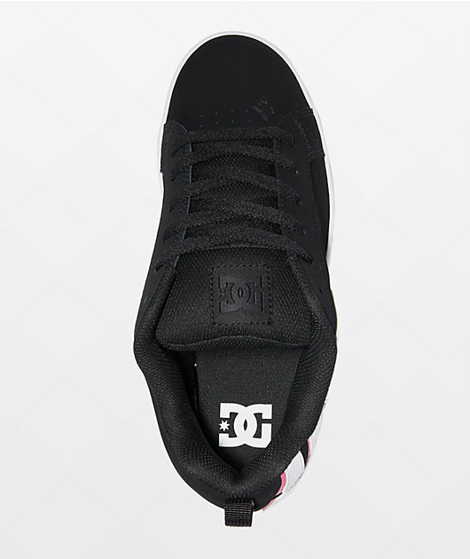DC Court Graffik Black & Hot Pink Skate Shoes