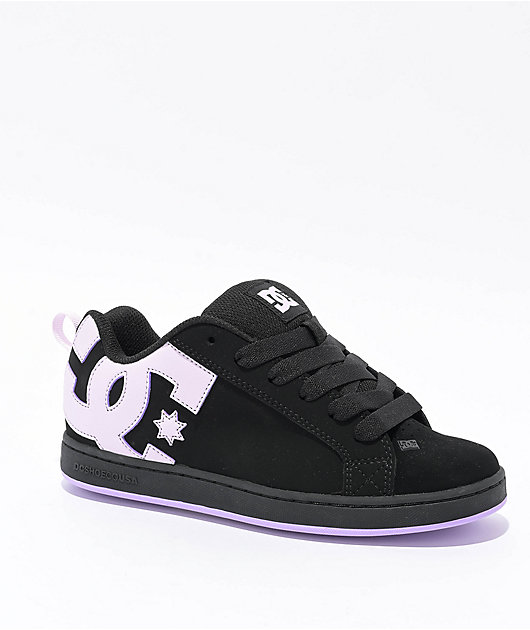 DC Court Graffik Black Lilac Skate Shoes Zumiez
