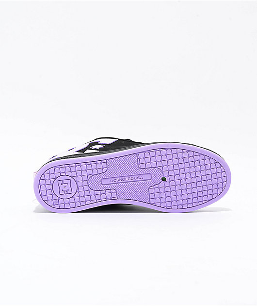DC Court Graffik Black & Lilac Skate Shoes