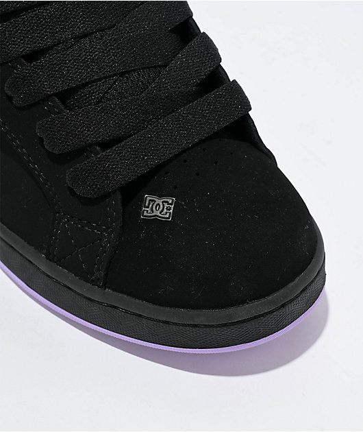 DC Court Graffik Black & Lilac Skate Shoes