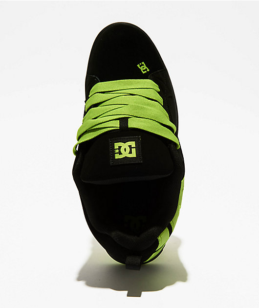 DC Court Graffik Black & Lime Green Skate Shoes