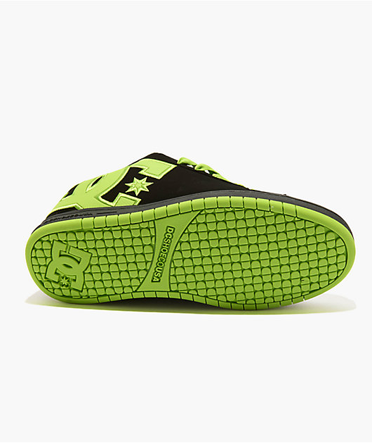 DC Court Graffik Black & Lime Green Skate Shoes