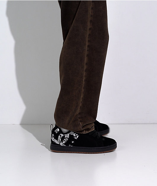 DC Court Graffik Black & Paisley Skate Shoes