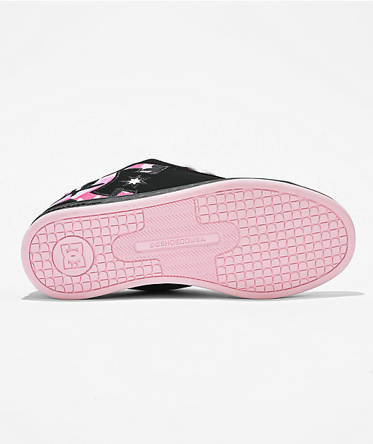 DC Court Graffik Black & Pink Camo Skate Shoes