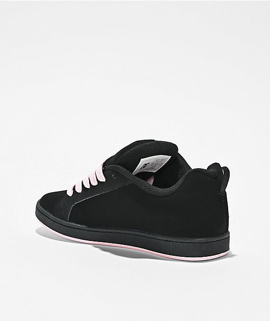 DC Court Graffik Black & Pink Camo Skate Shoes