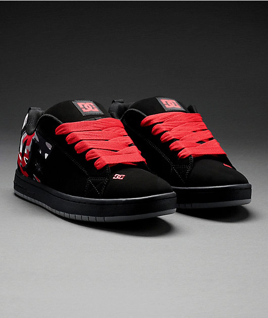 DC Court Graffik Black & Red Camo Skate Shoes video