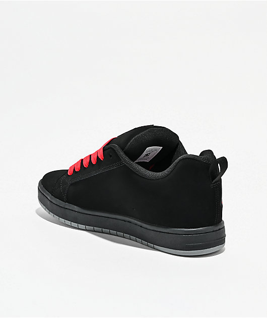 DC Court Graffik Black & Red Camo Skate Shoes