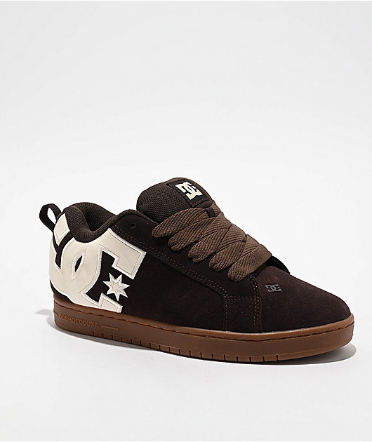 DC Court Graffik Brown Skate Shoes Zumiez