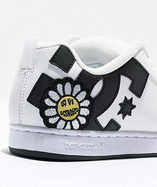 DC Court Graffik Daisy White Skate Shoes